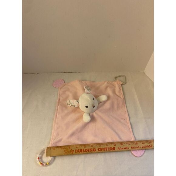 Modern 12x12" baby blanket pink bunny rn #105561 - Picture 4 of 4